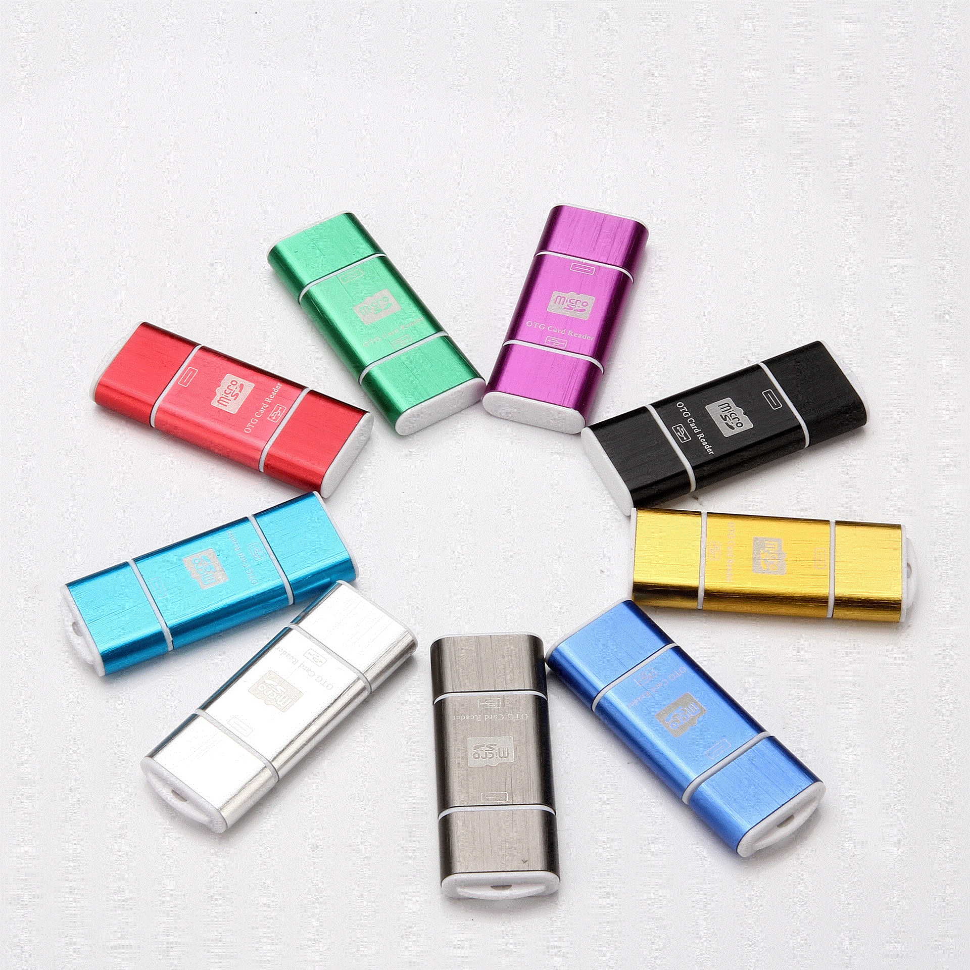 Многофункциональный TF-картридер из алюминия, двухисточник TF-картридер USB+OTG, два в одном, прямые продажи от производителя