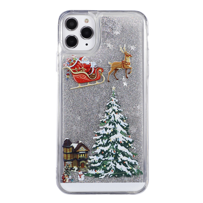 Convient pour iPhone 15 ProMax téléphone Apple 14 Père Noël 12 arbre de Noël étui de protection contre les sables mouvants 7_voghion.com