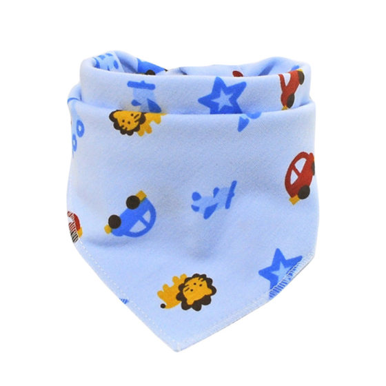 Color triangle Towel Double snap button cartoon animal baby saliva towel bib bib manufacturers supply wholesale