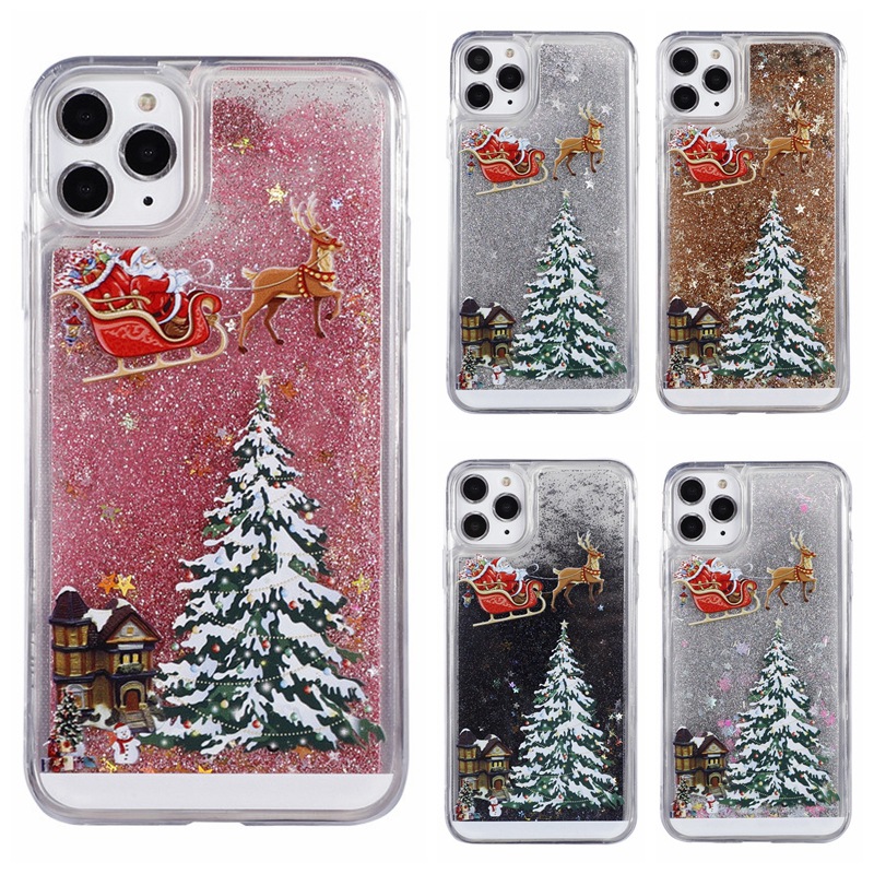 Convient pour iPhone 15 ProMax téléphone Apple 14 Père Noël 12 arbre de Noël étui de protection contre les sables mouvants 7_voghion.com