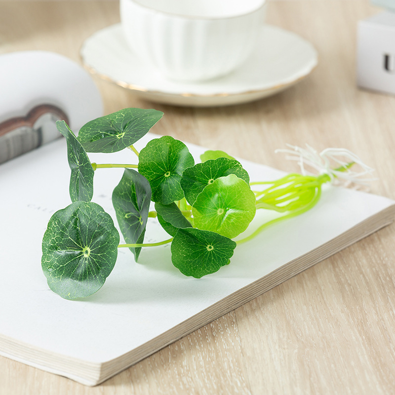 Artificial Moneywort Plant Small Lotus Leaf Aquarium Water Plant Moneywort Realistic Green Plant Hydroponic Plant Companion