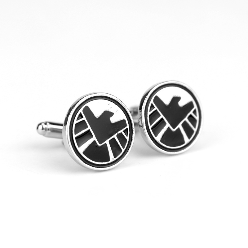 European and American Film and Television Surrounding Eagle Logo Styling S.H. I .E.L.D. Organization Cufflinks Men's Shirt Cufflinks Cuffpins