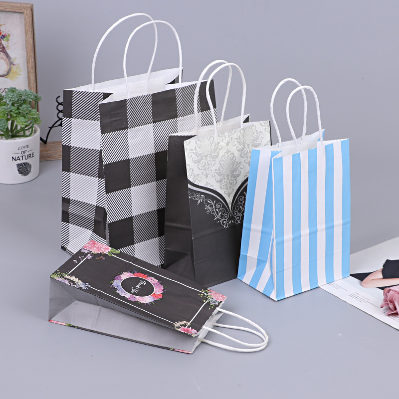 牛皮纸袋批发 服装店包装袋 烘焙奶茶咖啡外卖打包手提袋批发