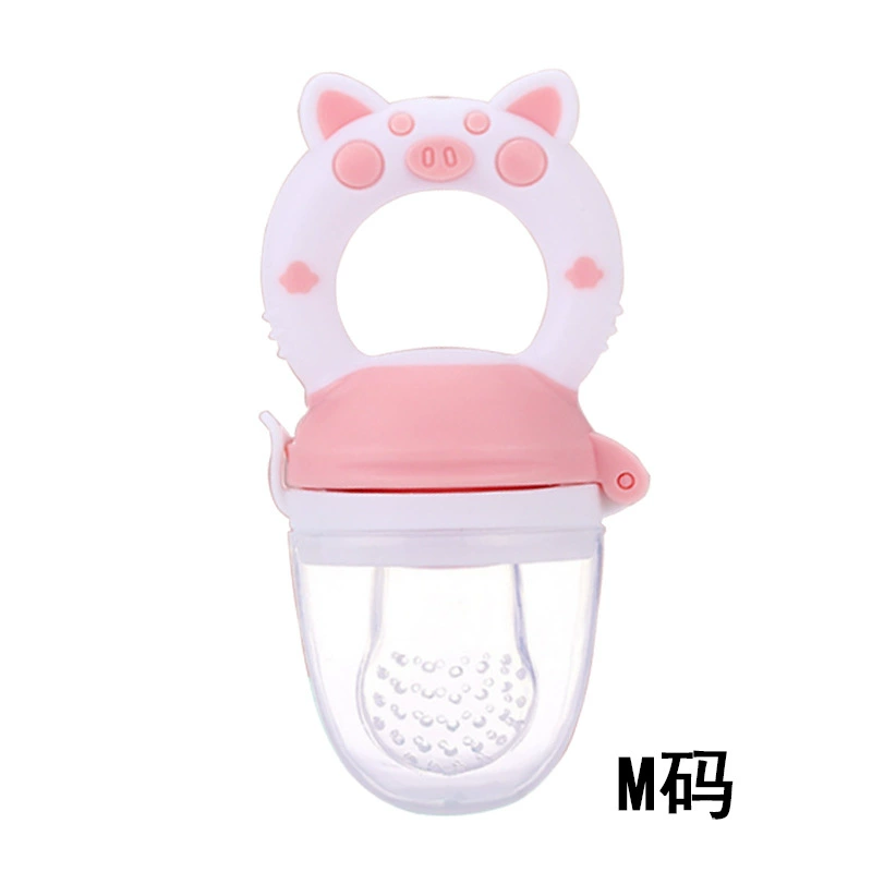 Silicone Teether Pacifier — Fruit & Vegetable Chewy Feeder, Soft Silicone, Sizes S/M/L
