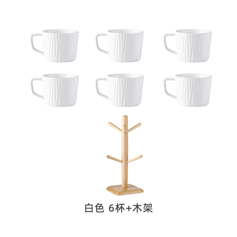 Six Cups + rack de roble-Blanco