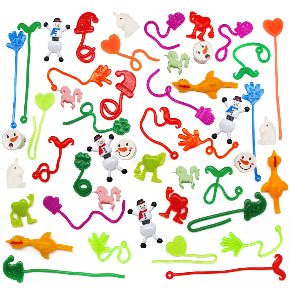 12 Navidad Día de San Valentín TPR Vent juguetes elástico retráctil pegajoso mano pared escalador catapulta Turquía