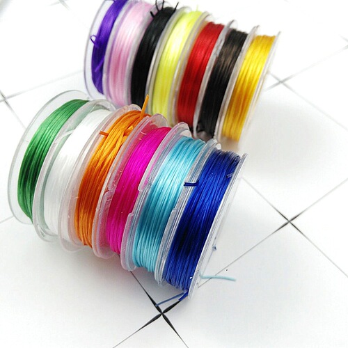 Bottling Mini Small Circle Elastic Cord Bracelet DIY Handmade Stretchy Bead Elastic Cord Necklace String Bead Material
