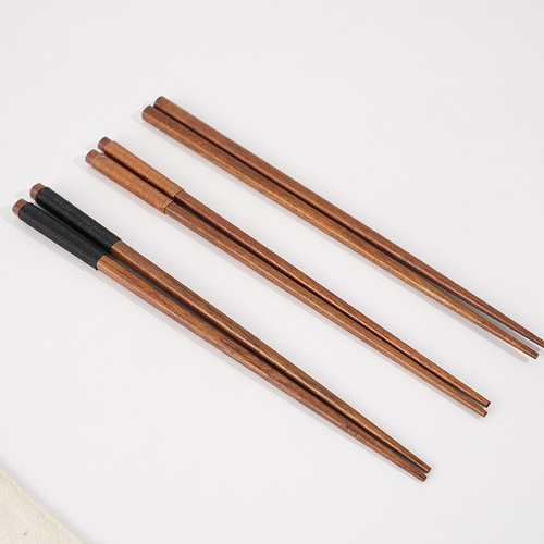 Wooden spoon, fork and chopstick set wholesale nanmu old lacquer spoon, chopstick and fork three-piece set factory wholesale laser engraving