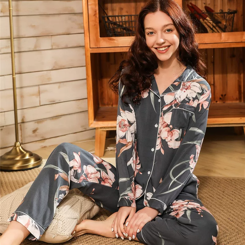 Summer thin long-sleeve, trousers, comfortable pijama