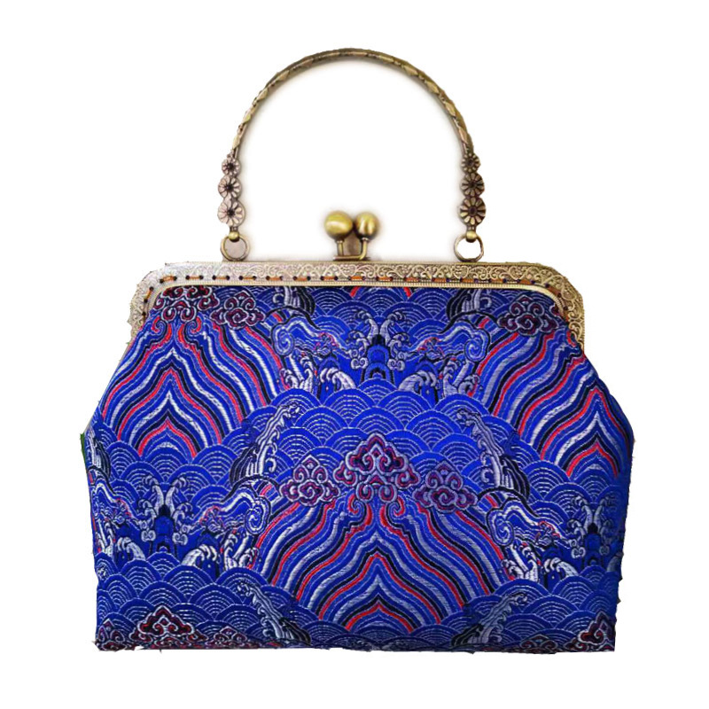 Borsa da donna Gushi Qianpin originale con chiusura dorata in broccato, borsa casual da sera_voghion.com
