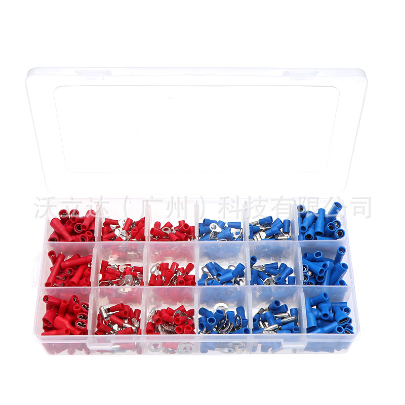 半绝缘冷压端子 产状端子中间管组合 450pcs盒装冷压端子套装批发