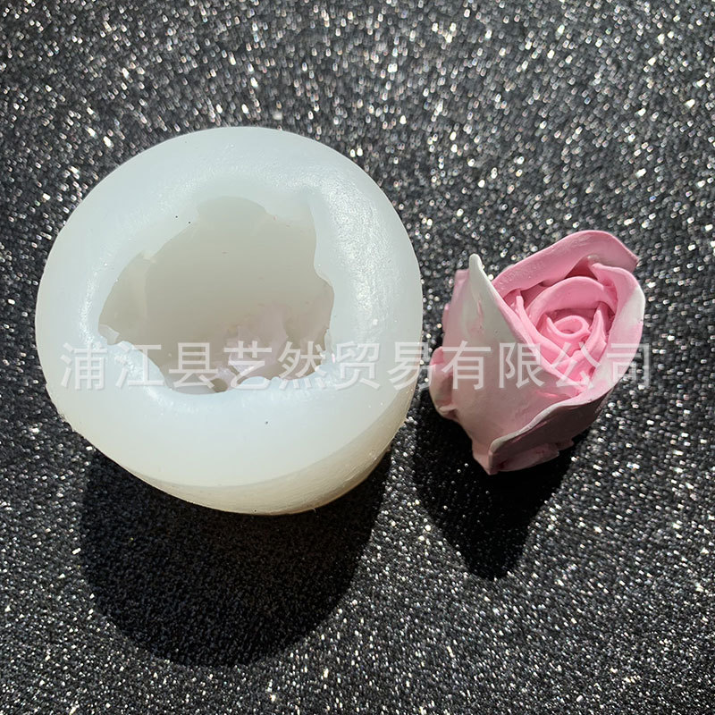 Rose Yu Mei flor Bud molde de silicona DIY epoxi Mesa Decoración Accesorios decorativo llavero colgante titular del teléfono móvil