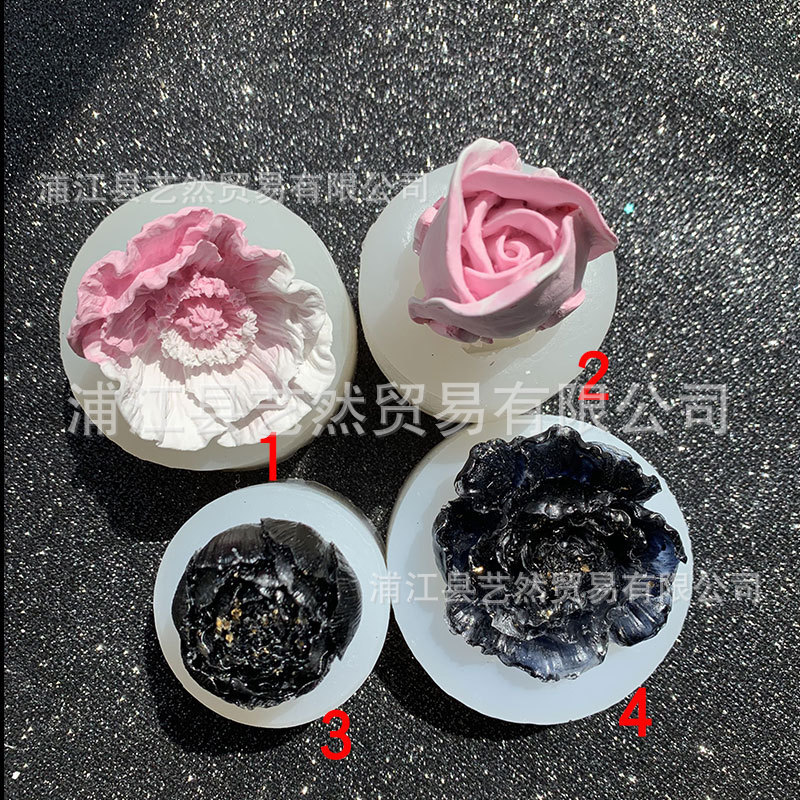 Rose Yu Mei flor Bud molde de silicona DIY epoxi Mesa Decoración Accesorios decorativo llavero colgante titular del teléfono móvil