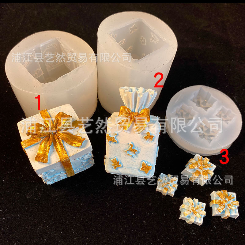 Varios caja de regalo molde DIY cristal epoxi caja de Navidad silicona molde regalo caja Decoración Accesorios