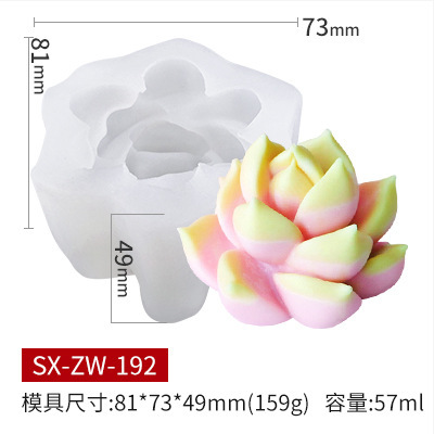 Sanxin tridimensional suculenta silicona vela molde DIY aromaterapia vela fragante piedra yeso pudín pastel herramienta de molienda