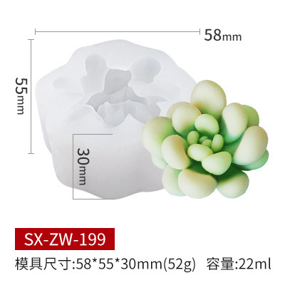 Sanxin tridimensional suculenta silicona vela molde DIY aromaterapia vela fragante piedra yeso pudín pastel herramienta de molienda