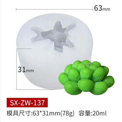 Sanxin tridimensional suculenta silicona vela molde DIY aromaterapia vela fragante piedra yeso pudín pastel herramienta de molienda