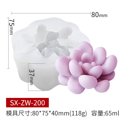 Sanxin tridimensional suculenta silicona vela molde DIY aromaterapia vela fragante piedra yeso pudín pastel herramienta de molienda