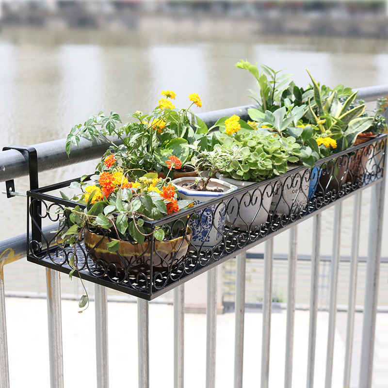 Balcony flower frame suspension iron pot pot hanging shelf polychide…