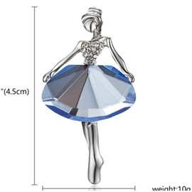 热卖欧美风 美丽公主 芭蕾舞女孩胸针 时尚气质镶钻大宝石饰品