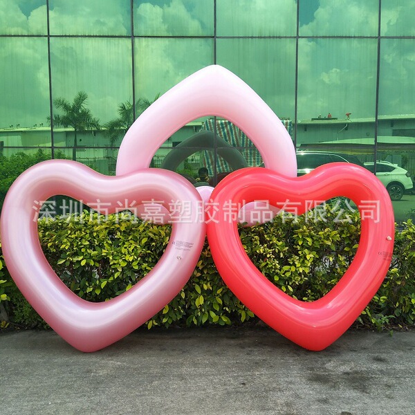 inflatable swimming ring PVC for adults heart shaped