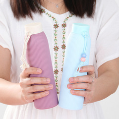 雙珠玻璃杯促銷地推小禮品杯便攜可愛簡約水杯創意清新隨手杯子