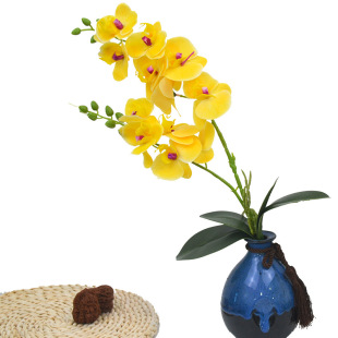 Factory wholesale light luxury style simulation Phalaenopsis living room floor -to -ceiling decorative flower art over gel fingertips fake flowers Phalaenopsis