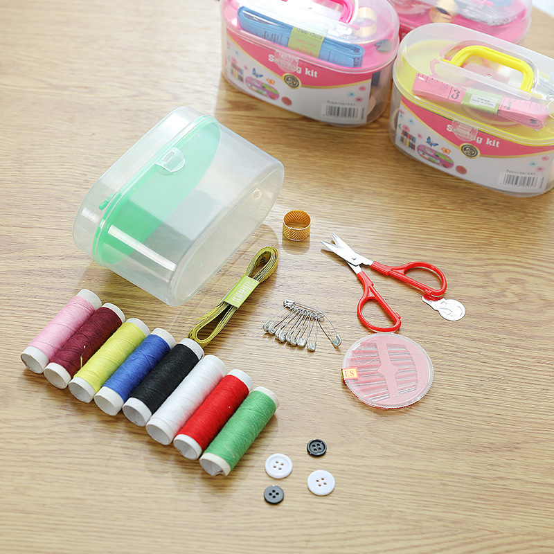 Caja de costura portátil de 8 piezas traje práctico hogar multi-caja de costura funcional caja de almacenamiento de agujas de coser a mano al por mayor