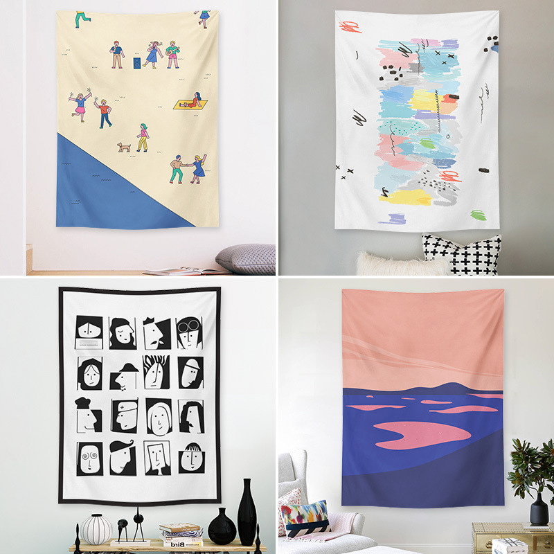 Modern simple ins style background cloth dormitory bedroom bedside hanging cloth net red photo decoration tapestry factory direct sales
