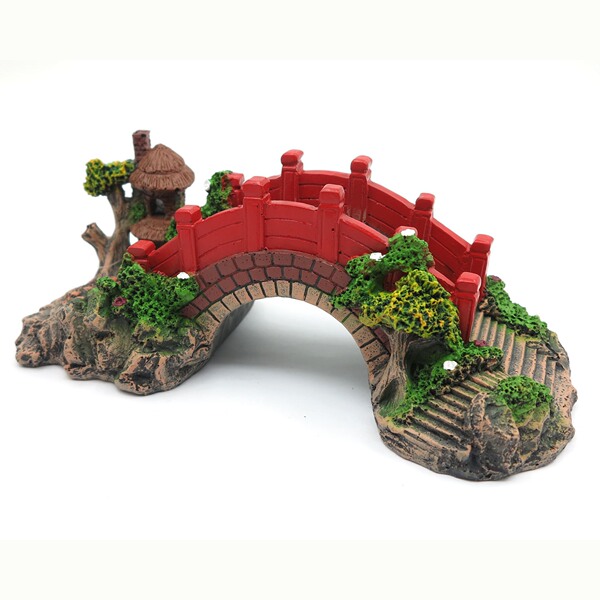 Simulation arch bridge large red stone arch bridge fish tank…