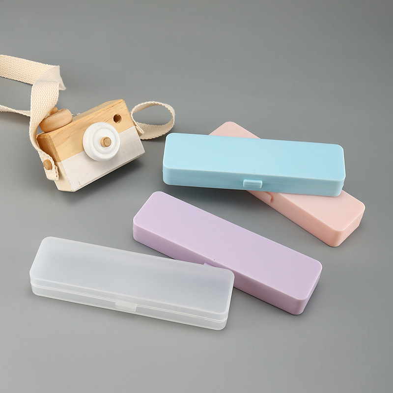 Multifunctional Small Size Stationery Plastic Pencil Case Pen Translucent Frosted Stationery Case Student Storage Pencil Case