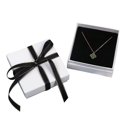 Wholesale factory pure white glossy jewelry box earring ring box accessory packaging box shoulder bag with logo available
