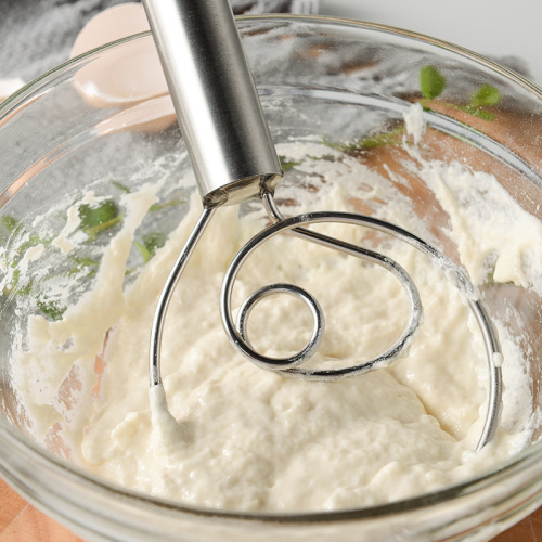 304 stainless steel pipe handle flour coil beater danish dough whisk egg beater mixer