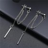 Metal earrings, long chain, simple and elegant design