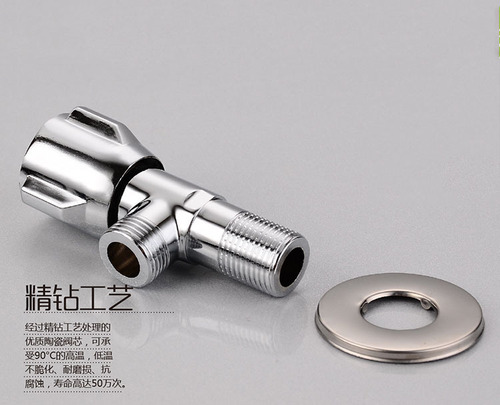 Full copper thickened three-way valve, cold and hot water universal 1/4 inch three-way valve, bathroom toilet sink one-in-two-out three-way valve