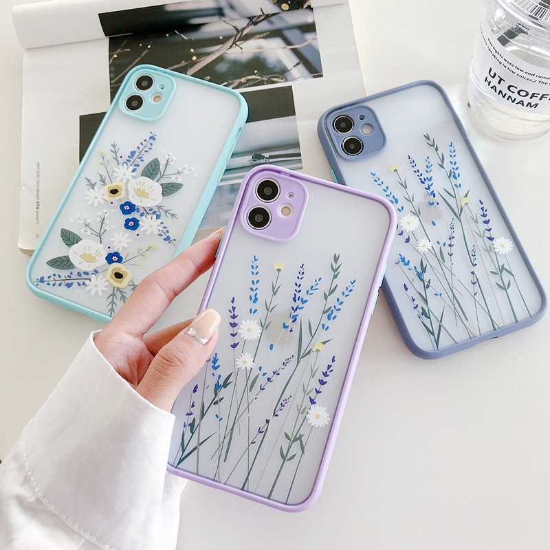 Suitable for Iphone16Promax Skin-Feel Matte Mobile Phone Case Apple 15/17 Flower and Grass Anti-Fall All-Inclusive Protective Cover