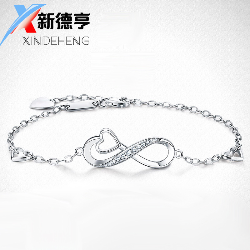 European and American Wish Amazon S925 Silver 8-Character Bracelet Fashion Cross-Border Jewelry Forever Love Silver Jewelry European and American Wish Amazon S925 Silver 8-Character Bracelet Fashion Cross-Border Jewelry Forever Love Silver Jewelry