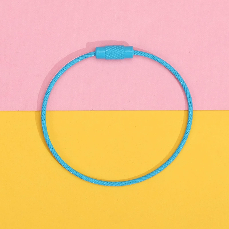 Steel Wire Key Ring Cable, Stainless Steel Keychain Loop, Multi-Color DIY Accessory