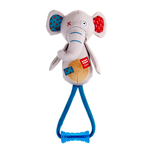 Gigwi Premium Pull-Along Plush Lion Elephant Lamb Dog Toy Interactive Tug-of-War Training Fetch Back Plush Stuffed Animal