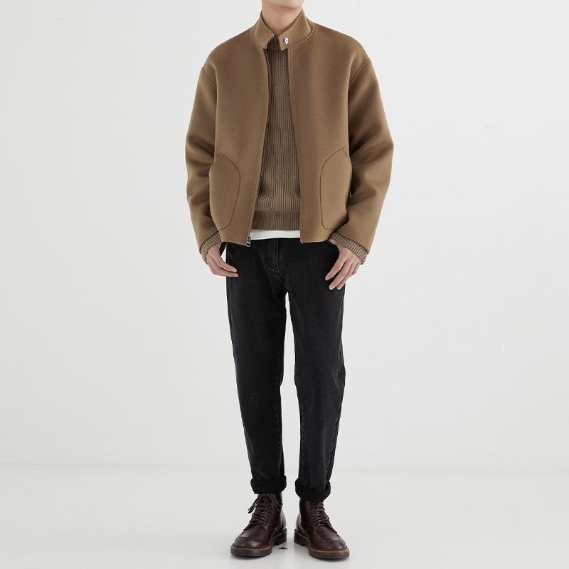 Demi-season trend small short double-sided jacket