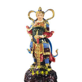 河南佛像厂韦陀菩萨像图片伽蓝菩萨图片神像彩绘贴金