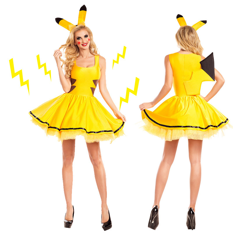 Halloween Costume Anime Pokemon Go Pikachu Anthropomorphic Masquerade Christmas Costume Cosplay