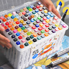 painting Genuine marker pen Boshang Double head Oily paint brush suit Water 24 colour 60 capacity marker pen