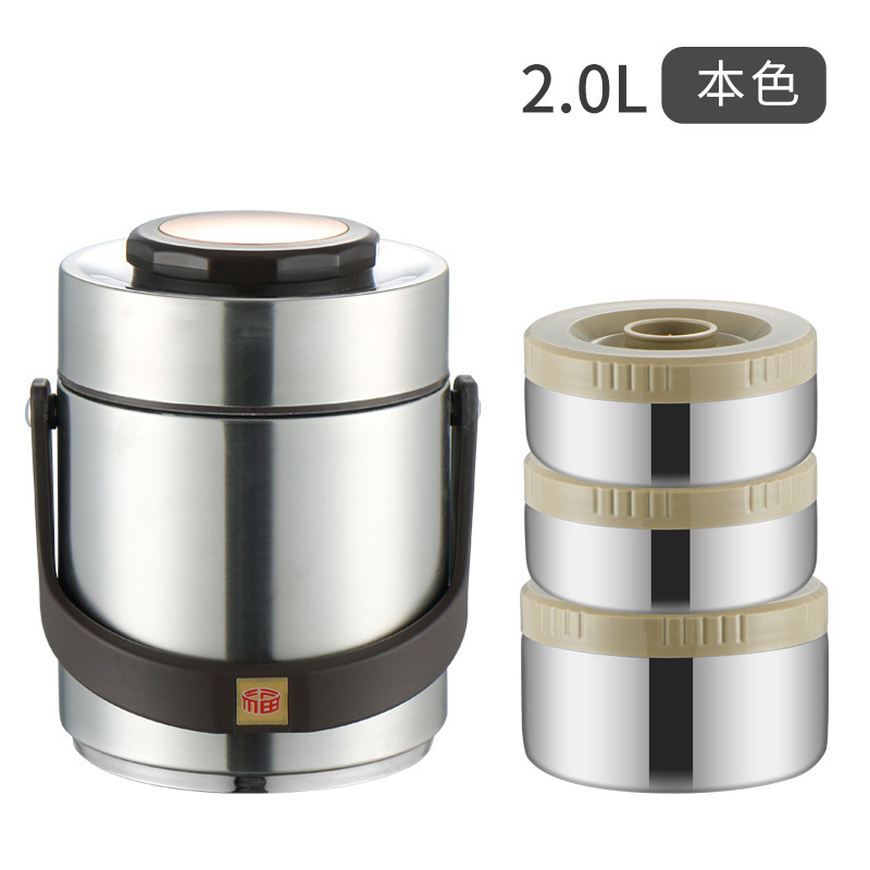 Olla de elevación al vacío de acero inoxidable 304 Fiambrera de aislamiento multicapa Fiambrera sellada para estudiantes adultos Fiambrera multicapa