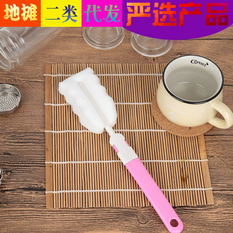 Щетка для чашек Щетка для артефактов Чашка для воды Чистая чашка с длинной ручкой Щетка для мытья бутылок с молоком Без мертвого угла для удаления пятен от чая Губка