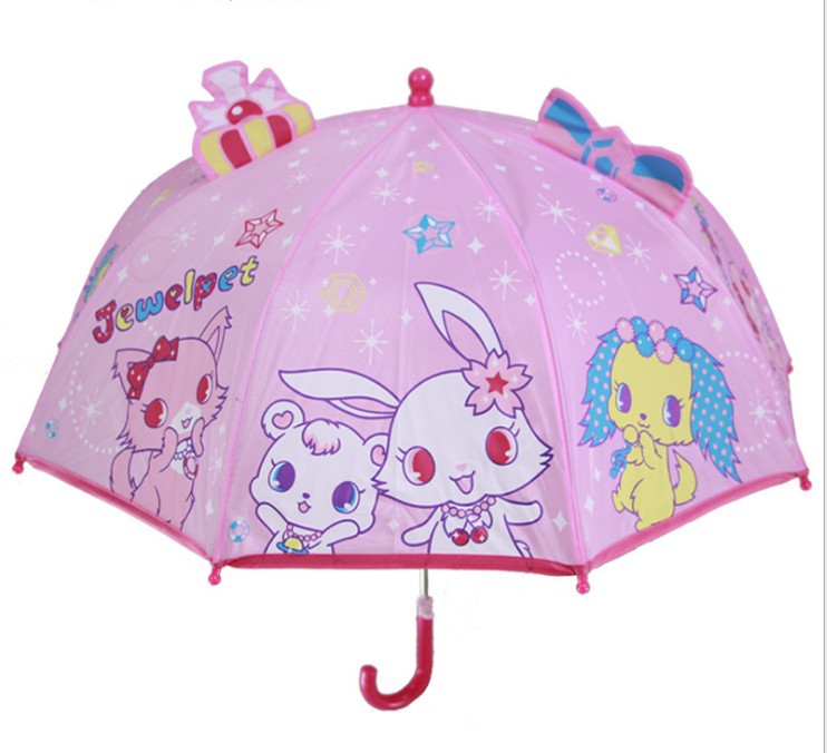 Pink cat and rabbit three-dimensional ear umbrella (2-7 years old)