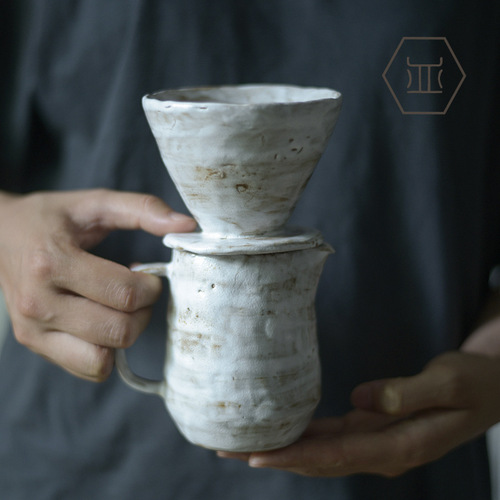 Creative hand-brewed coffee pot set, daily coffee filter cup, instant coffee set, cross-border stoneware handmade coffee set