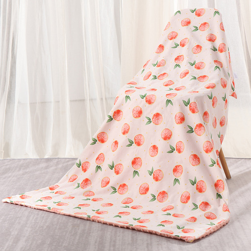 Cotton Cartoon Baby Blanket, Baby Soothing Bean Blanket, Swaddle Blanket, Stroller Blanket, Cross-border Wholesale