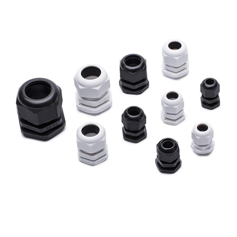 Direct supply cable waterproof connector nylon cable connector black and white plastic connector large quantity excellent wholesale