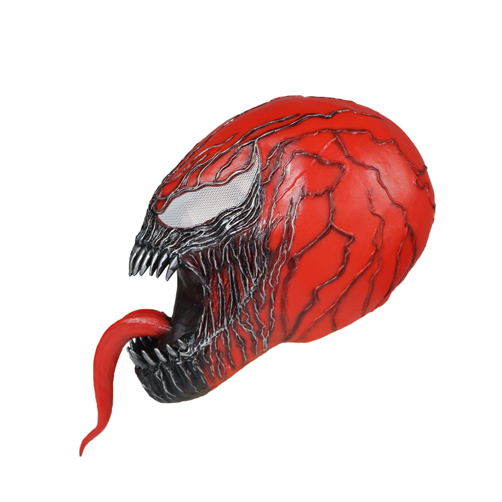 Nuevo todo rojo veneno Spider-Man Cosplay vengadores veneno látex máscara película personaje cabeza cubierta